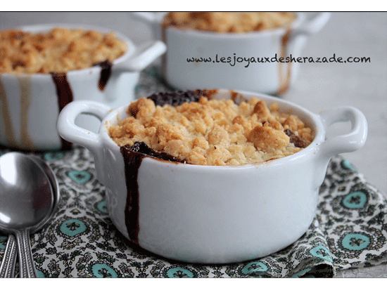 Crumble poires-pommes au chocolat