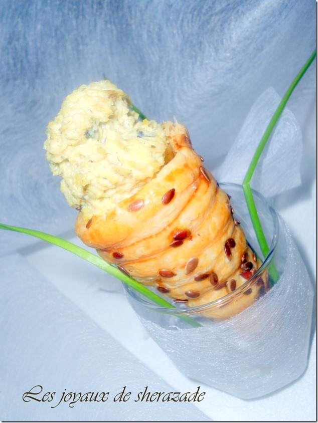 cornet au poulet, fromage au curry