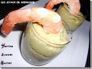 verrine avocat surimi