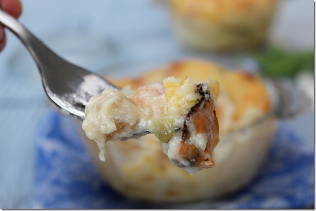 gratin de fruit de mer délicieux