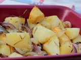 Pommes de terre rôties aux oignons rouges