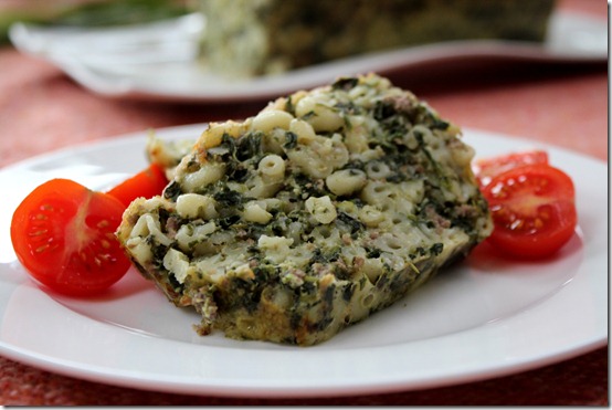 gratin de pâte aux épinards