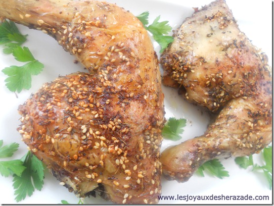 cuisse de poulet au four , recette libanaise
