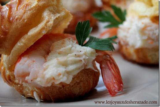 recette pour apéro dinatoire, choux salé à la bechamel et aux crevettes recette pour apéro dinatoire, choux salé à la bechamel et aux crevettes
