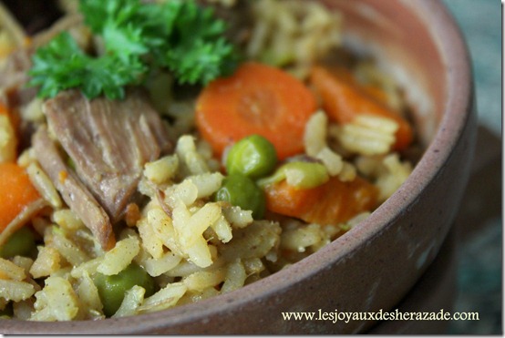 recette de riz, carottes et petits pois