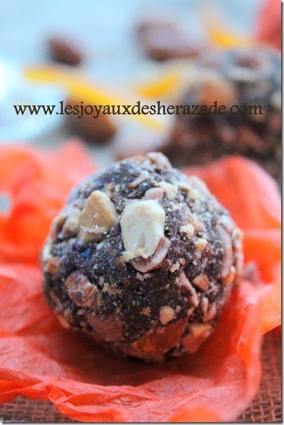 recette de truffe à l'orange et au pralin