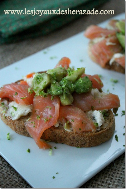 tapas avocat saumon fumé
