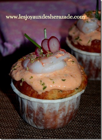 recette de cupcake aux crevettes et tarama