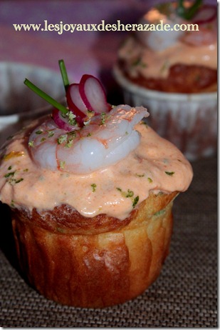 recette de cupcake salé, cupcake aux crevettes