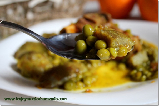 cuisine algerienne, mar9a aux petits pois مرقة جلبانة بالقرنون