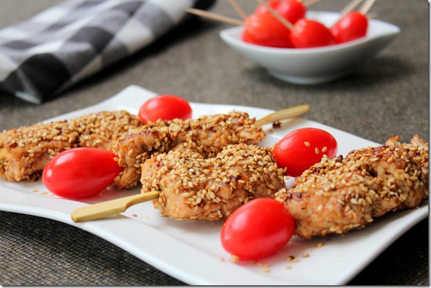 Brochettes de dinde au sésame