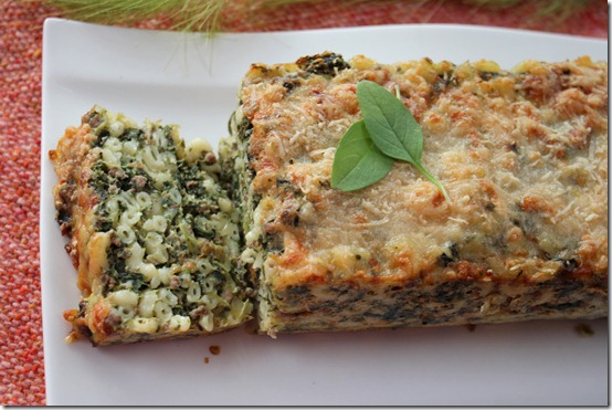 Gratin de pâtes aux épinards