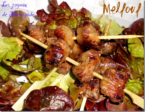 Brochettes de foie d'agneau à la crépine
