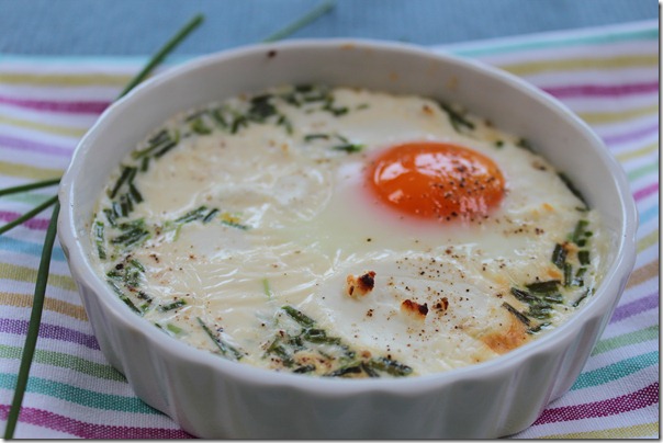 Œuf cocotte au chèvre