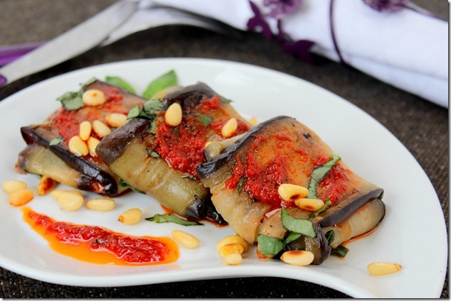 Aubergines à la mozzarella (paupiettes d'aubergines)