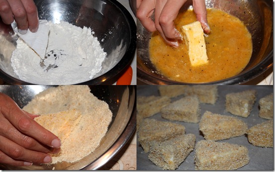préparation de camembert pané