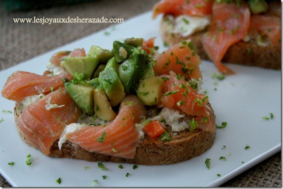 Tapas saumon fumé - avocat