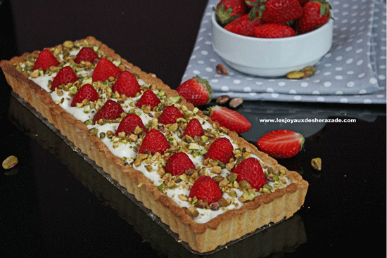 Tarte aux fraises (pâte sablée & fromages)