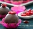 truffes au chocolat , fruits rouge