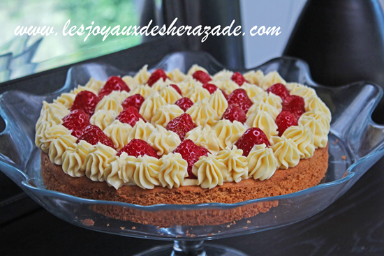 Tarte aux fraises sur sablé breton