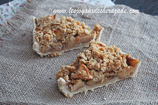 Tarte aux pommes crumble noisettes