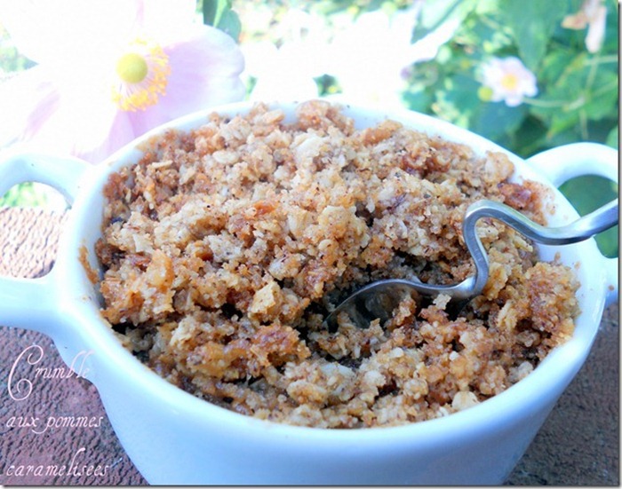 crumble aux pommes caramélisée