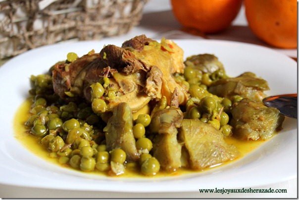 tajine petits pois artichauts