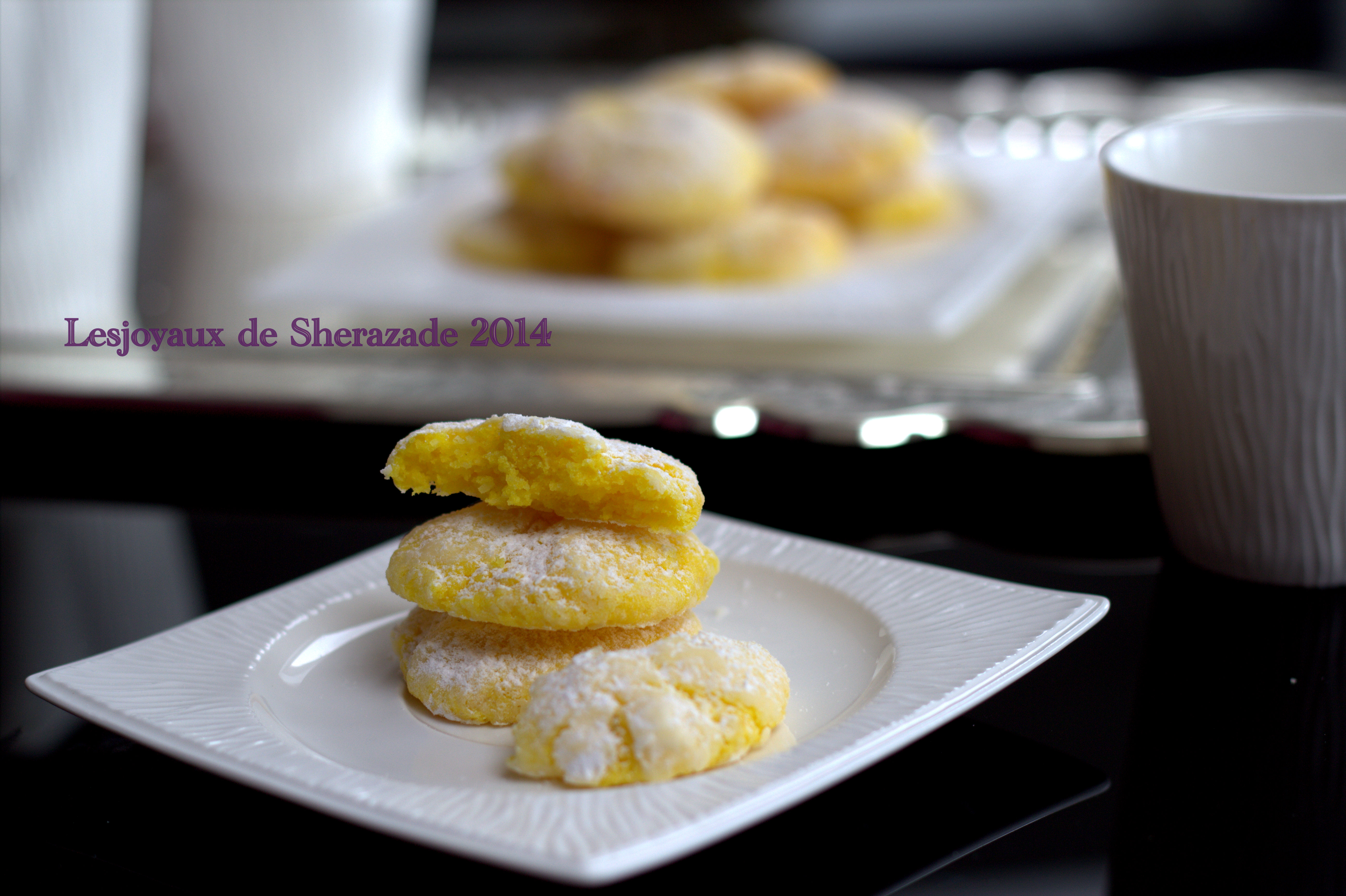 Biscuits craquelés au citron et à la noix de coco