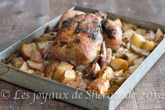 poulet au four et ses pommes de terre