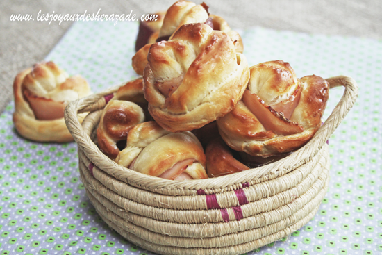 Mini pain fleur au jambon