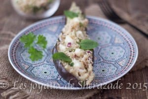 Chermoula d'aubergines rôtie au couscous et au reblochon