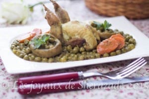 recette de cailles aux petits pois