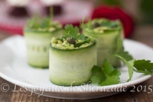 roulé de concombre-avocat pour apéritif dînatoire