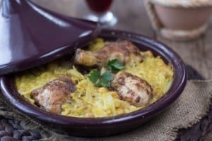 tajine au poulet et aux poix chiches