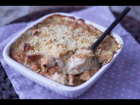 Gratin de poulet et de poireaux sans gluten