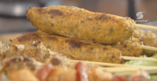 Brochette de boulettes de dinde aux légumes