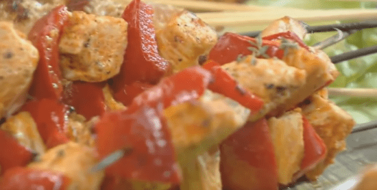 Brochette de dinde poivron citron