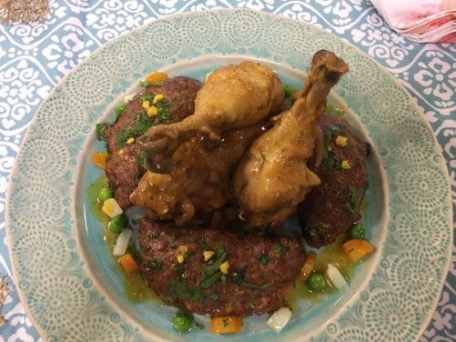 tajine de poulet à la viande hachée 