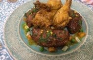 Tajine de poulet au chausson de viande hachée