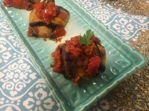 aubergine farcie au pommes de terre