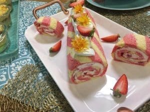 buche roulé à la fraise