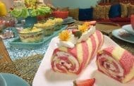 Bûche glacée aux fraises