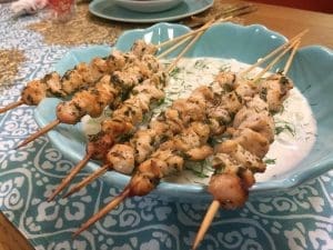 brochette de poulet à la grecque