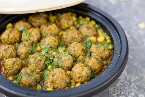 Tajine kefta petits pois et fèves