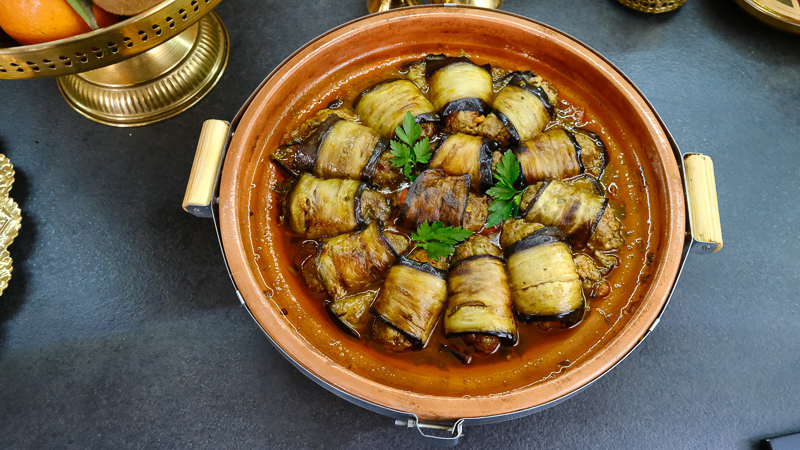 Tajine roulé d'aubergine à la viande hachée