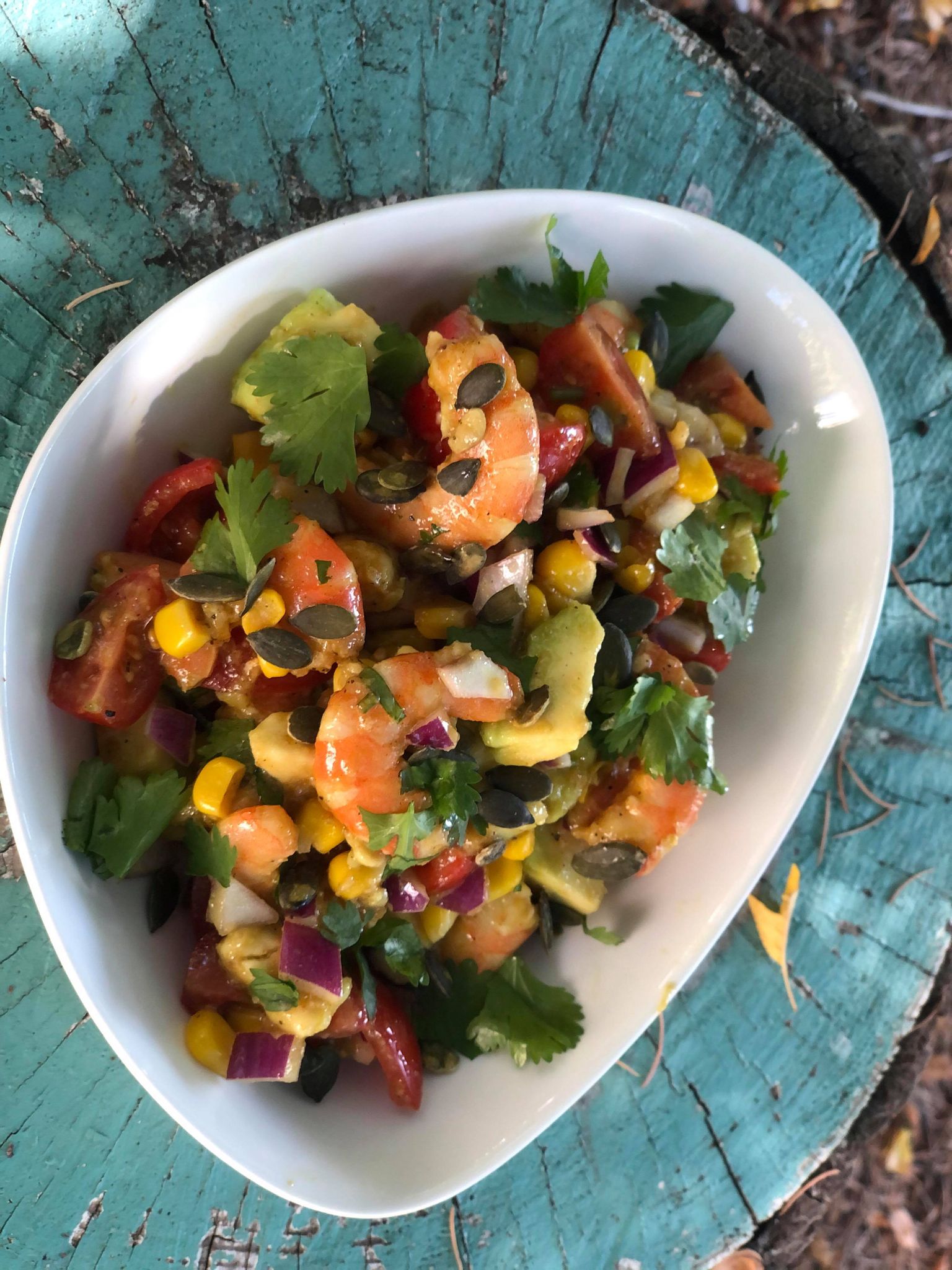 Salade Thaï avocat crevettes