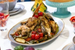 poulet rôti aux légumes