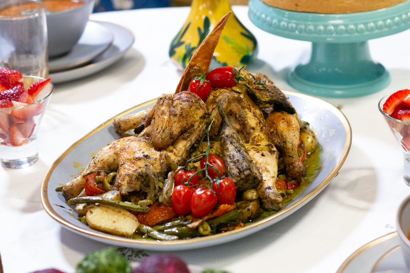 poulet rôti aux légumes