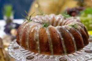 Bundt cake citron huile d'olive romarin