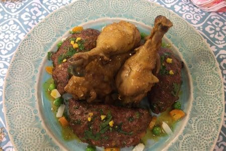 tajine de poulet à la viande hachée